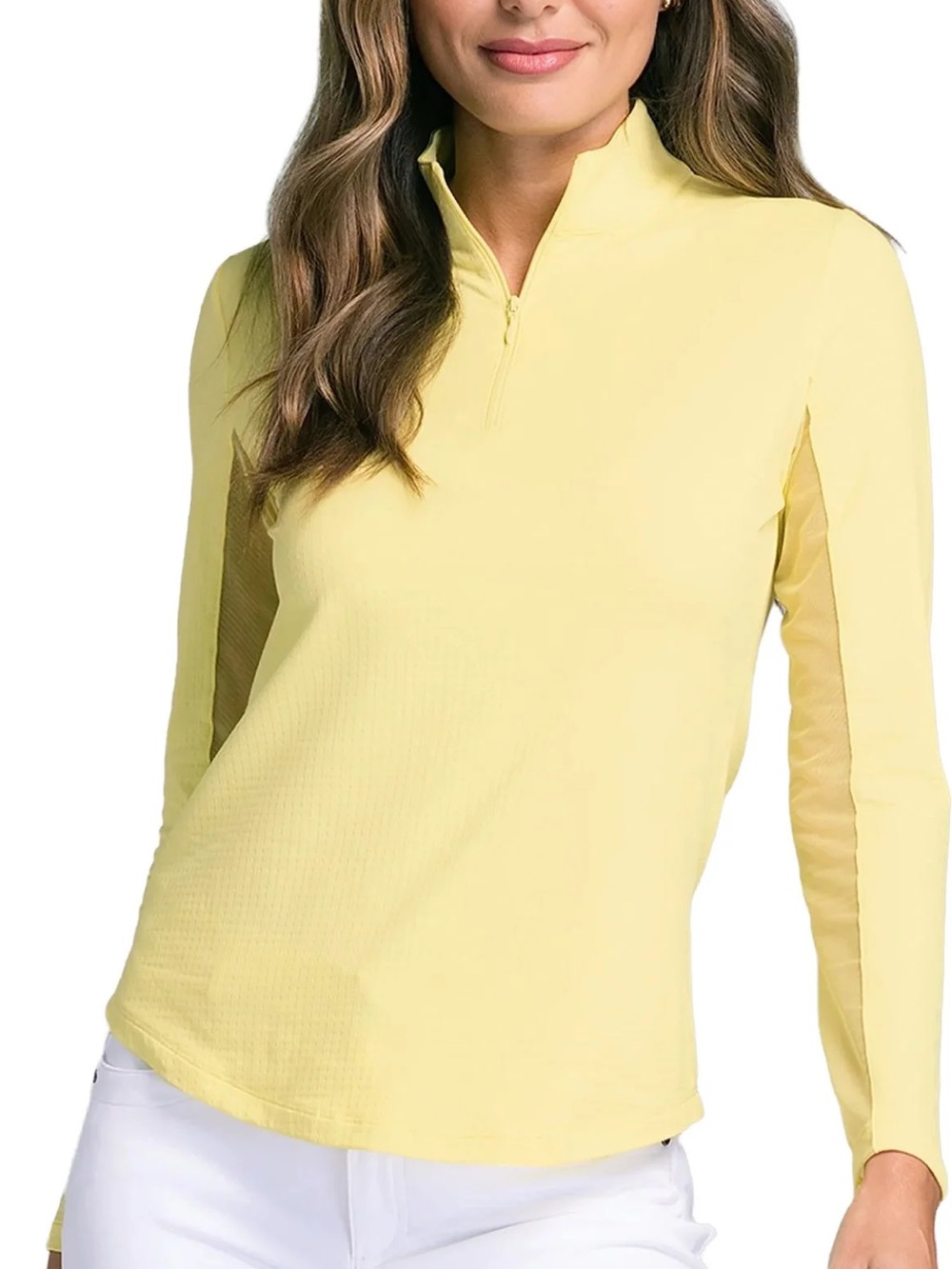 IBKUL Yellow Quarter-Zip Longsleeve Active Top